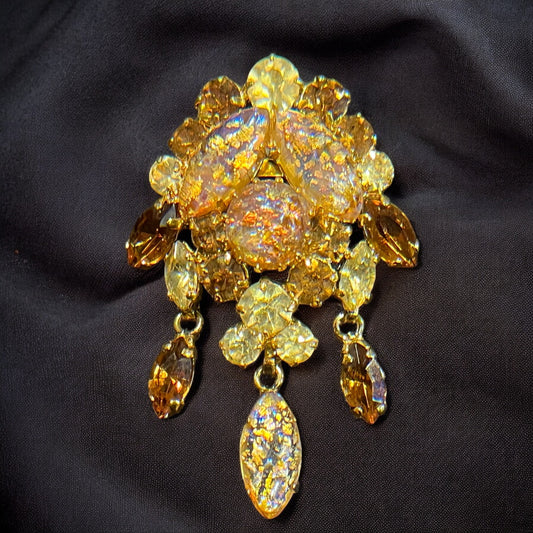 Broche vintage ambrée