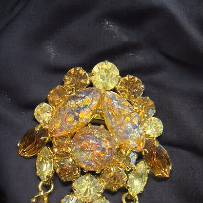 Broche vintage ambrée